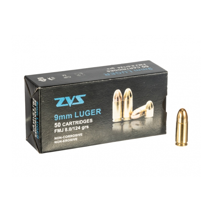 Amunicja ZVS 9 mm Luger 8 g/124 gr FMJ